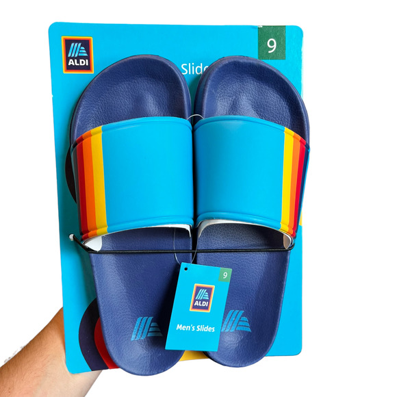 Aldi Shoes Aldi Gear Capsule Collection 223 Mens Slide Sandals Blue